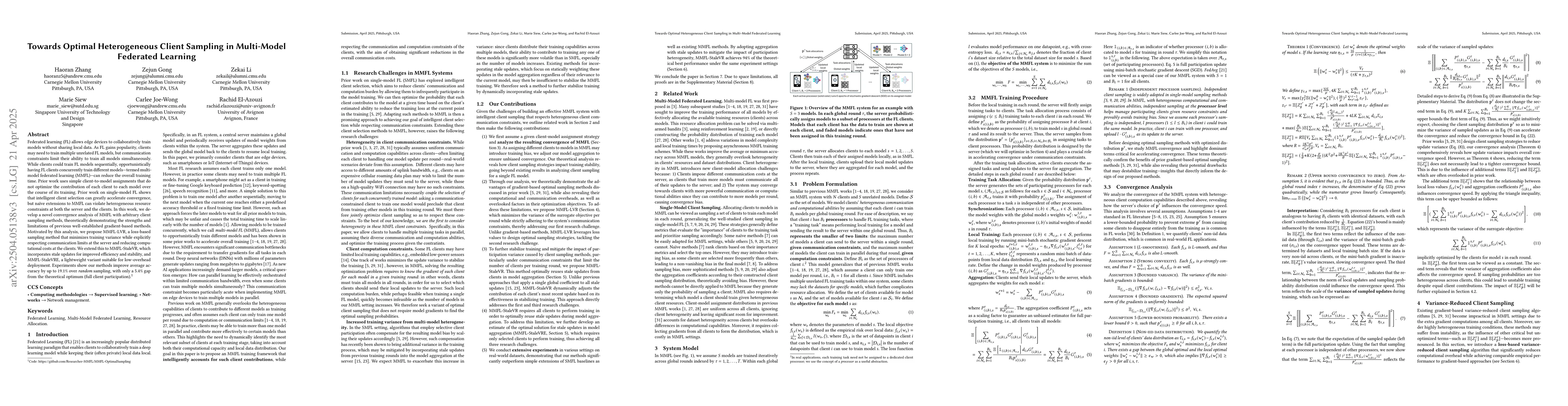 Thumbnail for Towards Optimal Heterogeneous Client Sampling in Multi-Model Federated
  Learning