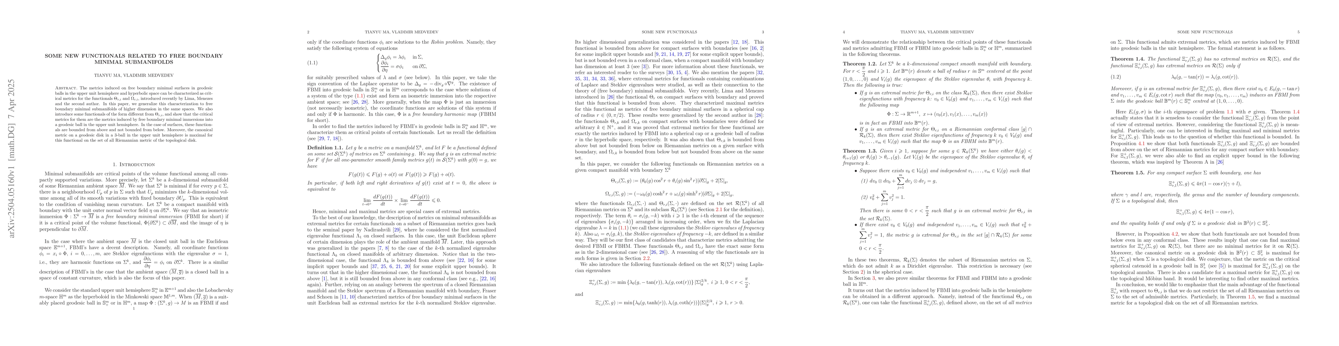 Thumbnail for Some new functionals related to free boundary minimal submanifolds