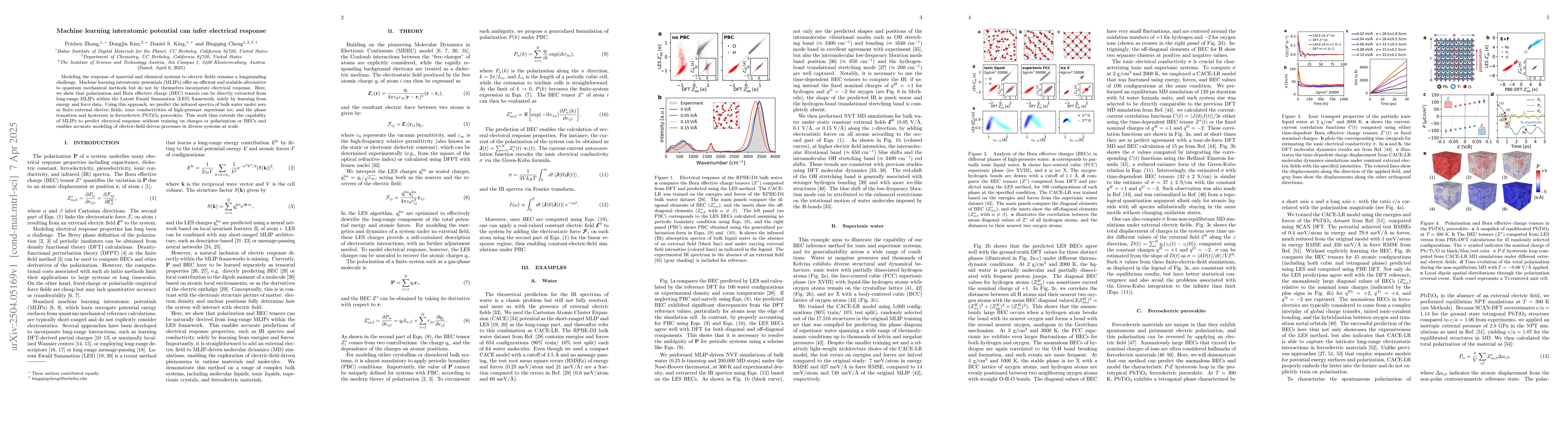 Thumbnail for Machine learning interatomic potential can infer electrical response