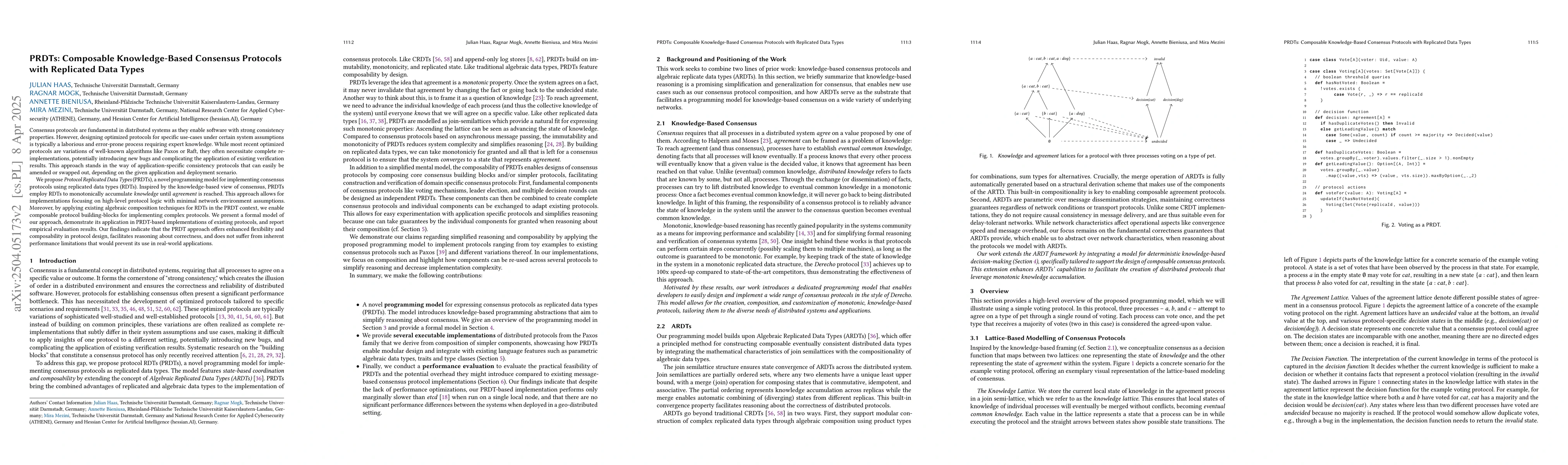 Thumbnail for PRDTs: Composable Knowledge-Based Consensus Protocols with Replicated
  Data Types