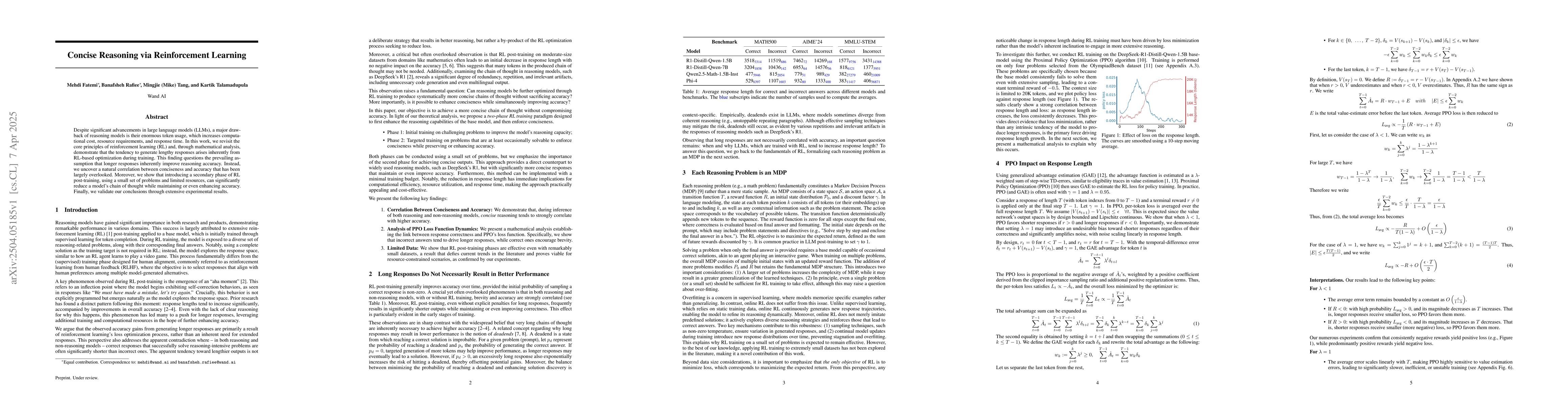 Thumbnail for Concise Reasoning via Reinforcement Learning