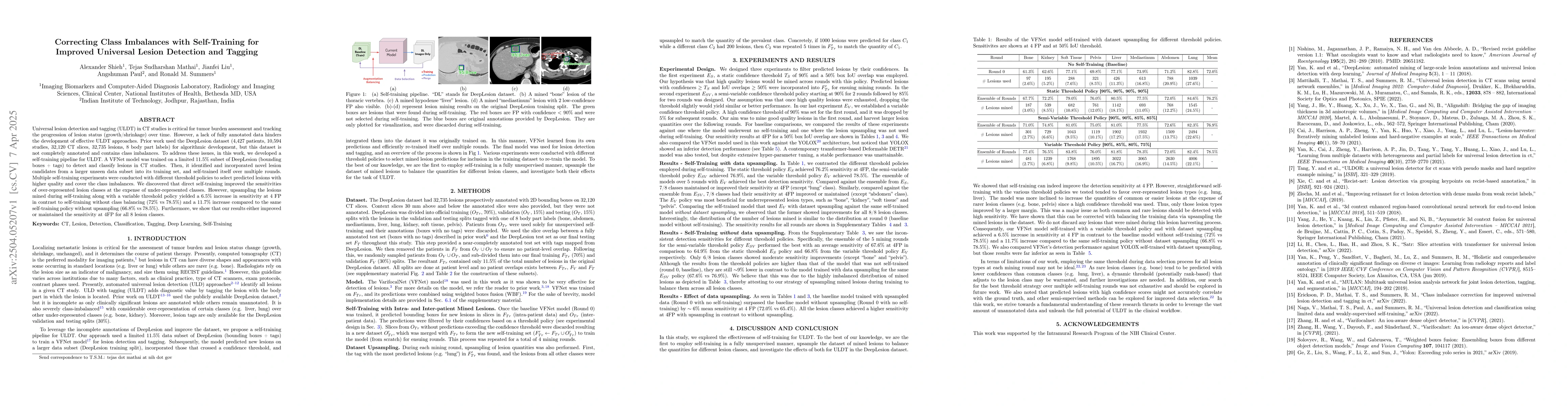 Thumbnail for Correcting Class Imbalances with Self-Training for Improved Universal
  Lesion Detection and Tagging
