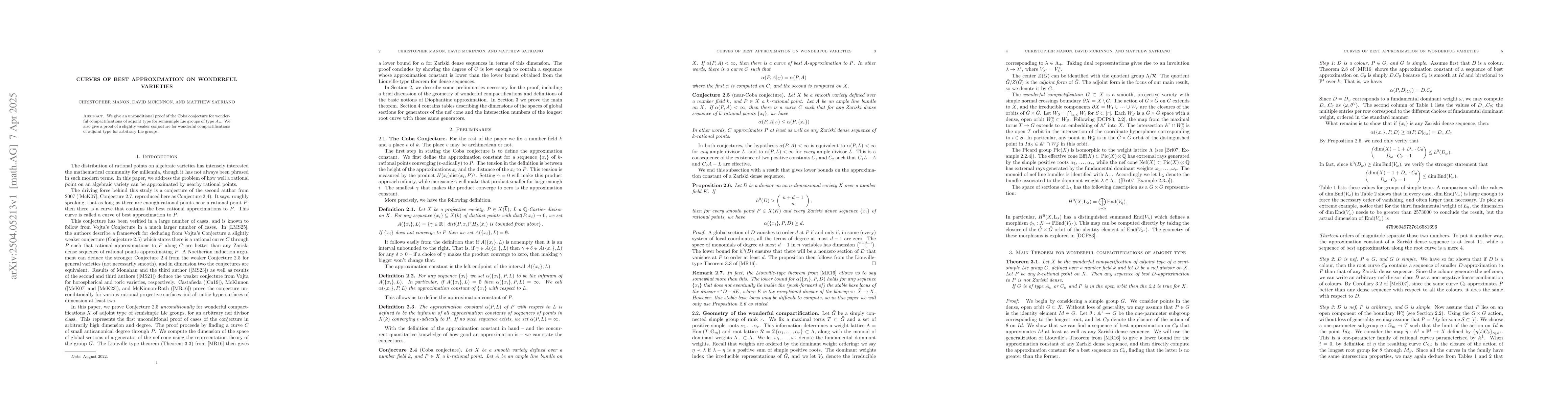 Thumbnail for Curves of best approximation on wonderful varieties