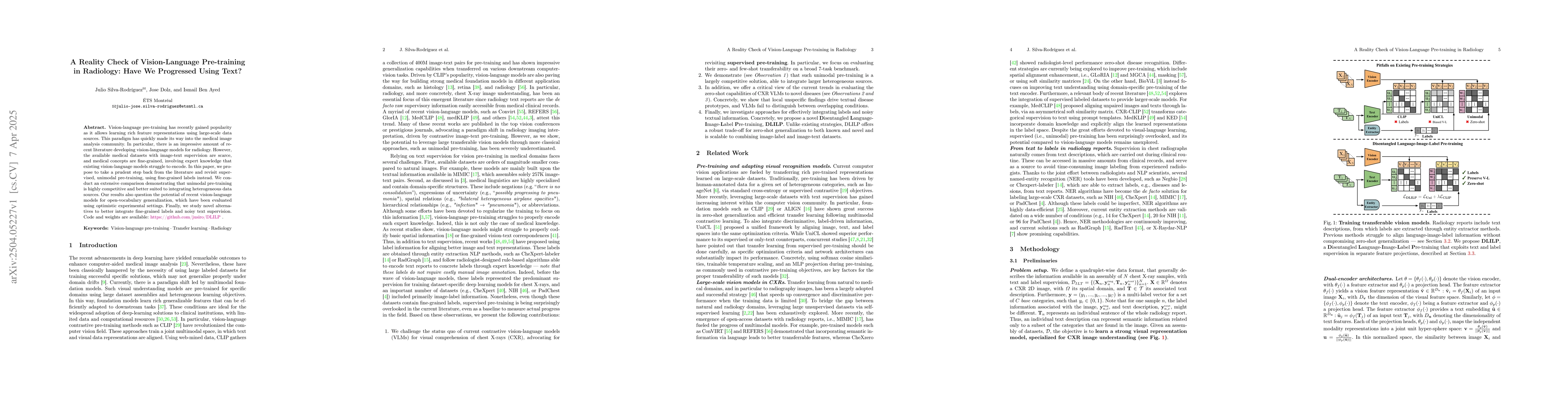 Thumbnail for A Reality Check of Vision-Language Pre-training in Radiology: Have We
  Progressed Using Text?