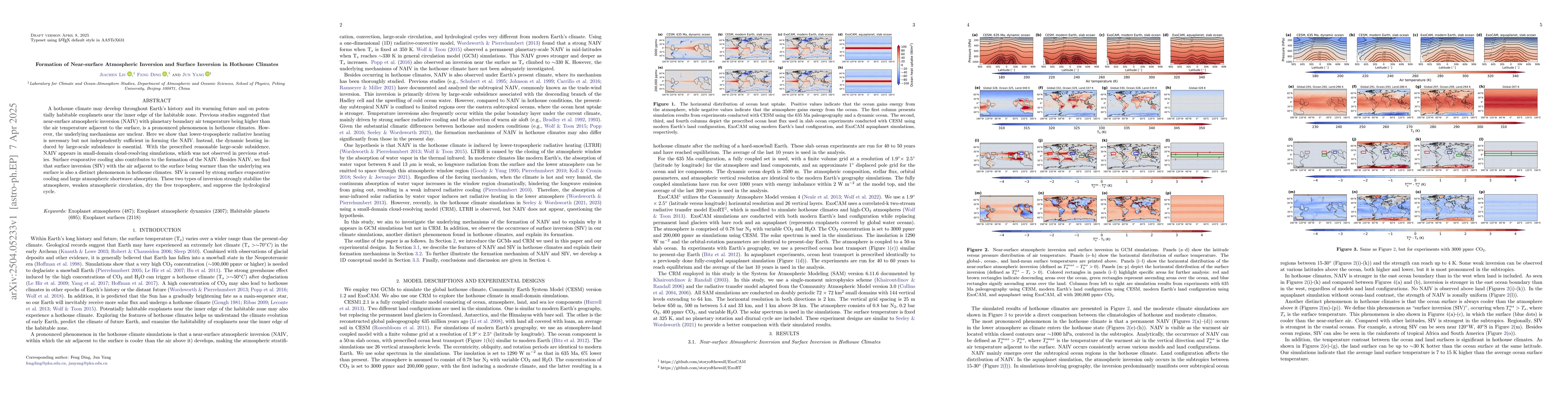 Thumbnail for Formation of Near-surface Atmospheric Inversion and Surface Inversion in
  Hothouse Climates