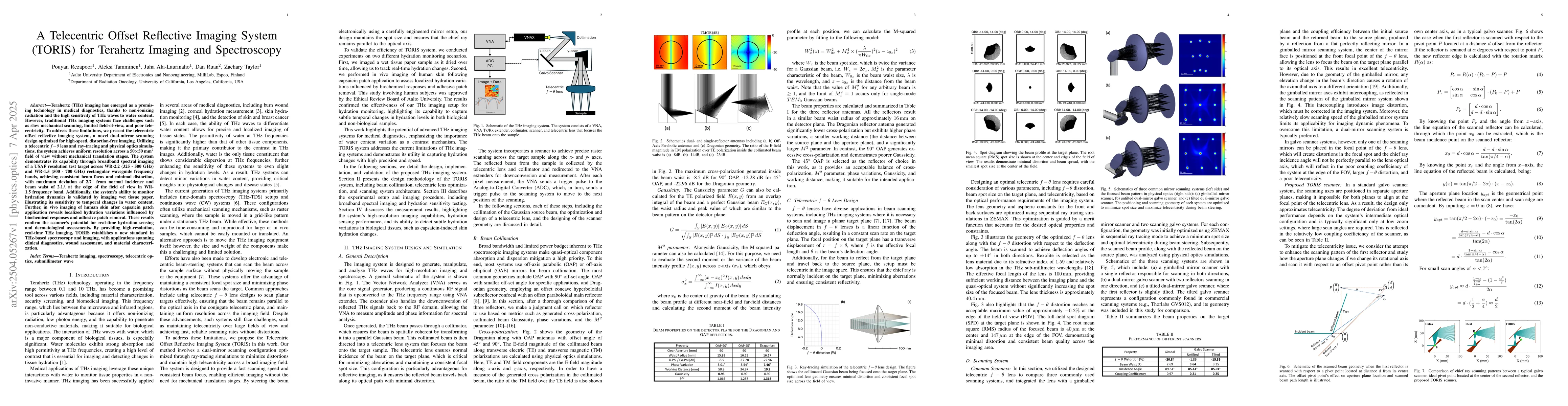 Thumbnail for A Telecentric Offset Reflective Imaging System (TORIS) for Terahertz
  Imaging and Spectroscopy