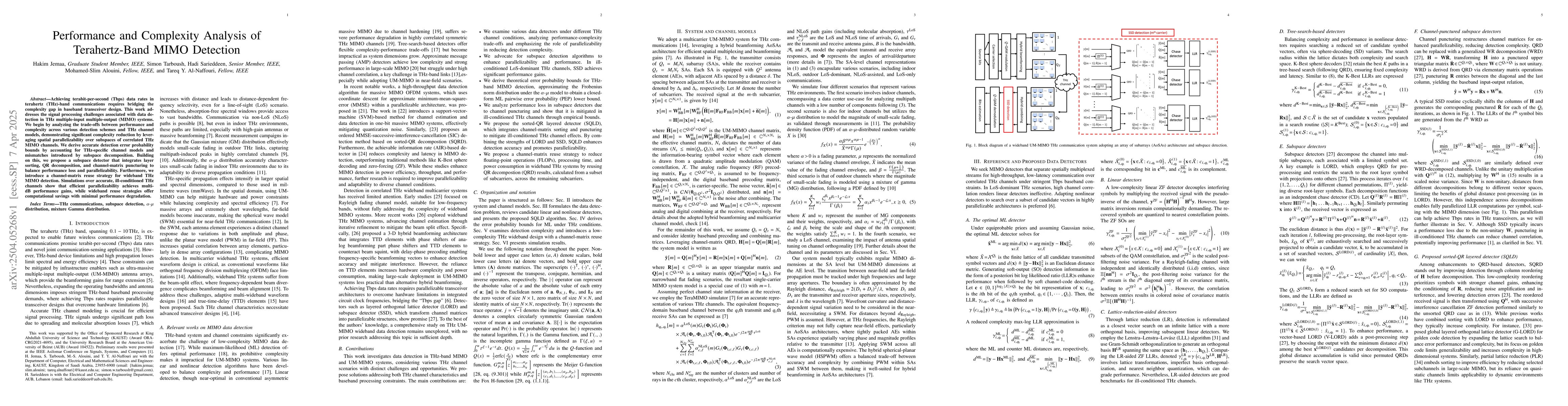 Thumbnail for Performance and Complexity Analysis of Terahertz-Band MIMO Detection