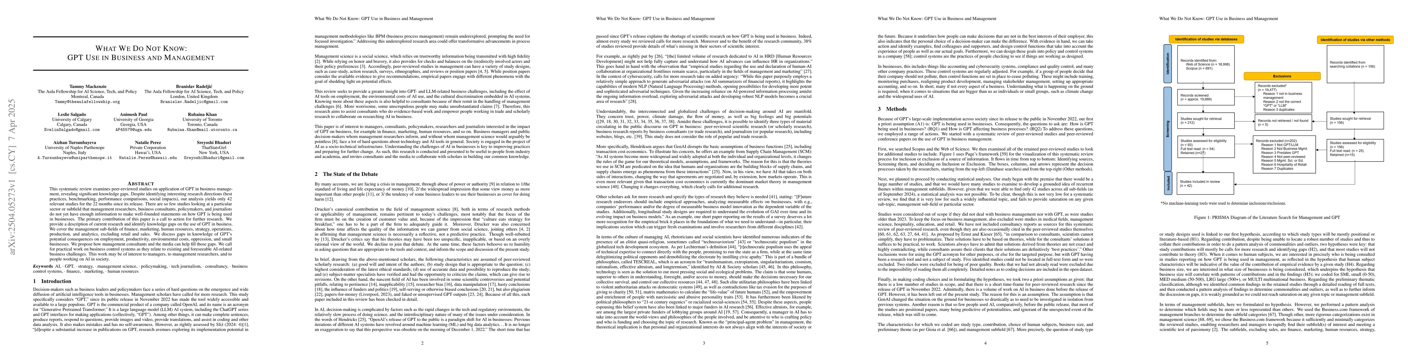 Thumbnail for What We Do Not Know: GPT Use in Business and Management