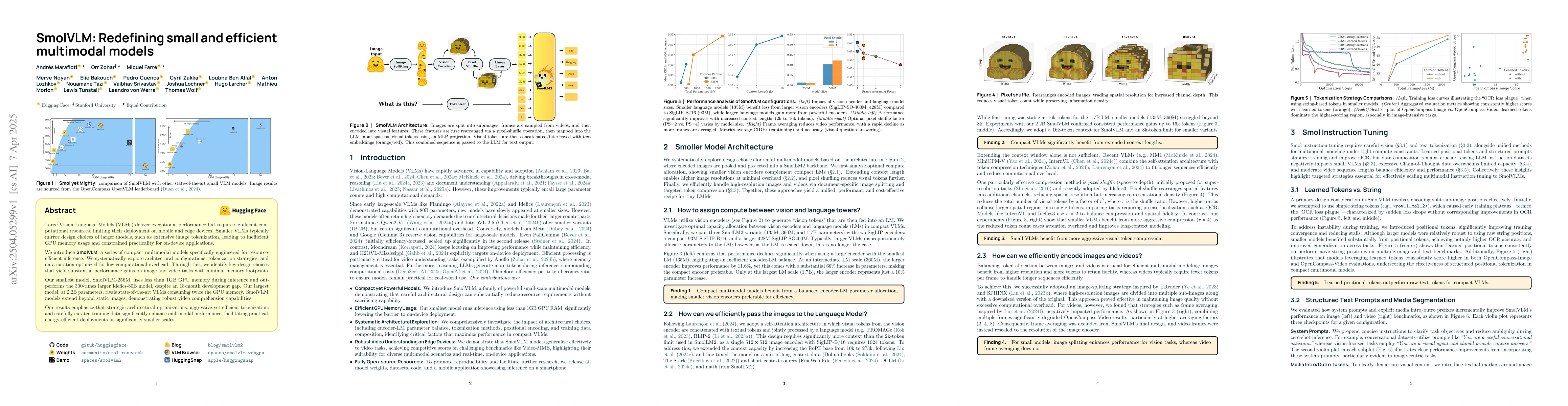 Thumbnail for SmolVLM: Redefining small and efficient multimodal models