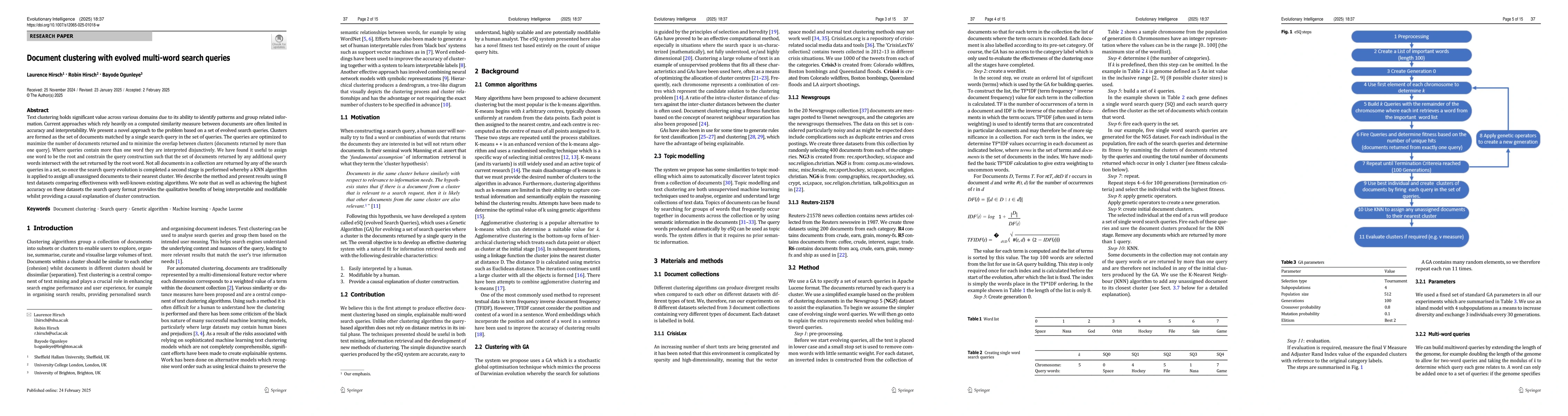 Thumbnail for Document clustering with evolved multiword search queries