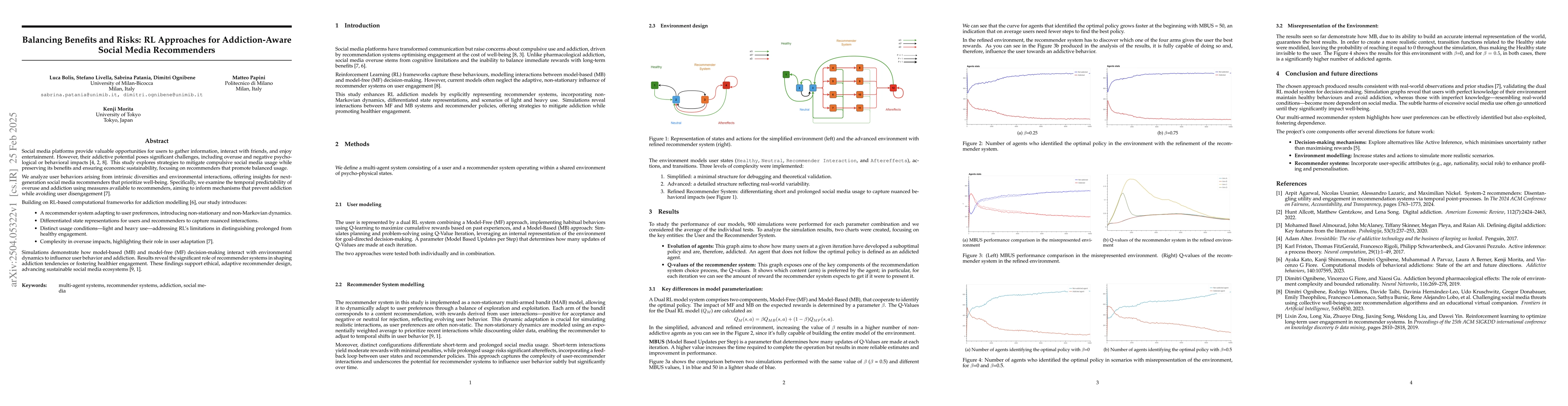 Thumbnail for Balancing Benefits and Risks: RL Approaches for Addiction-Aware Social
  Media Recommenders