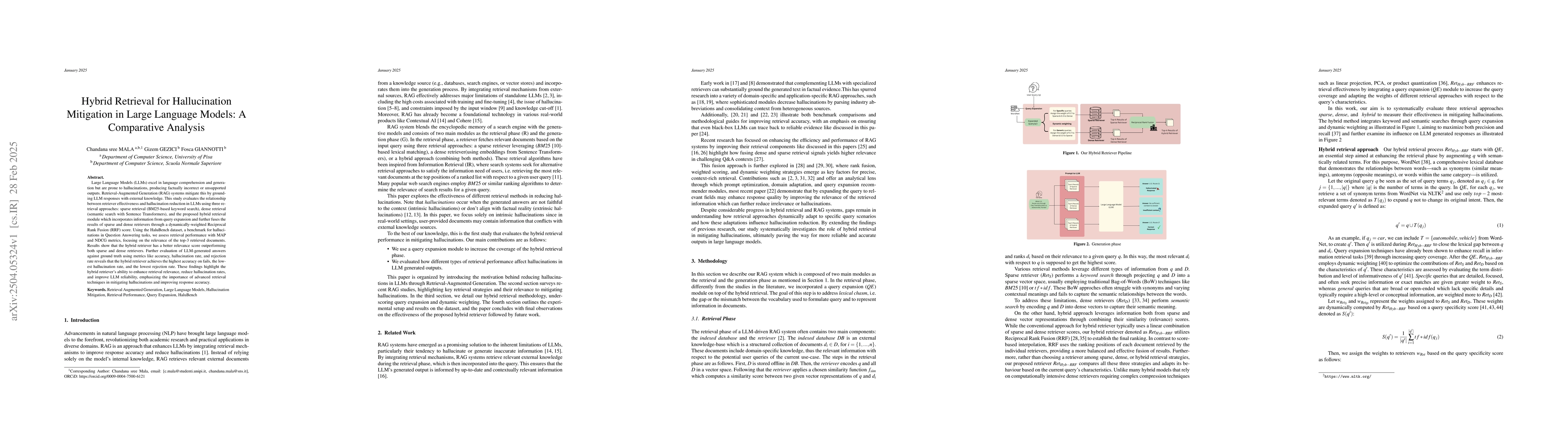 Thumbnail for Hybrid Retrieval for Hallucination Mitigation in Large Language Models:
  A Comparative Analysis