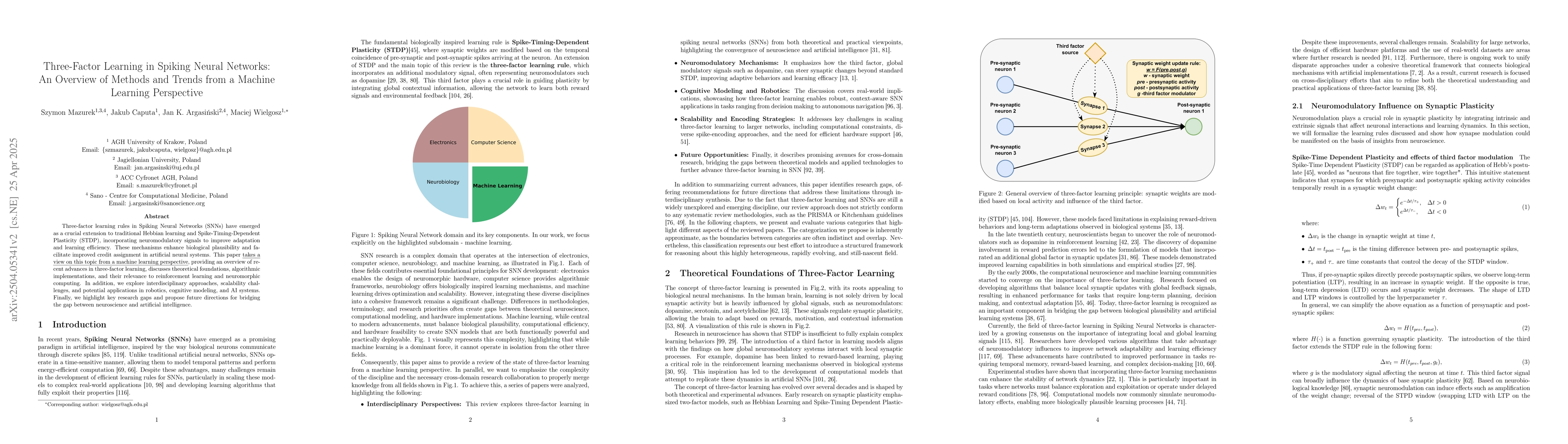 Thumbnail for Three-Factor Learning in Spiking Neural Networks: An Overview of Methods
  and Trends from a Machine Learning Perspective