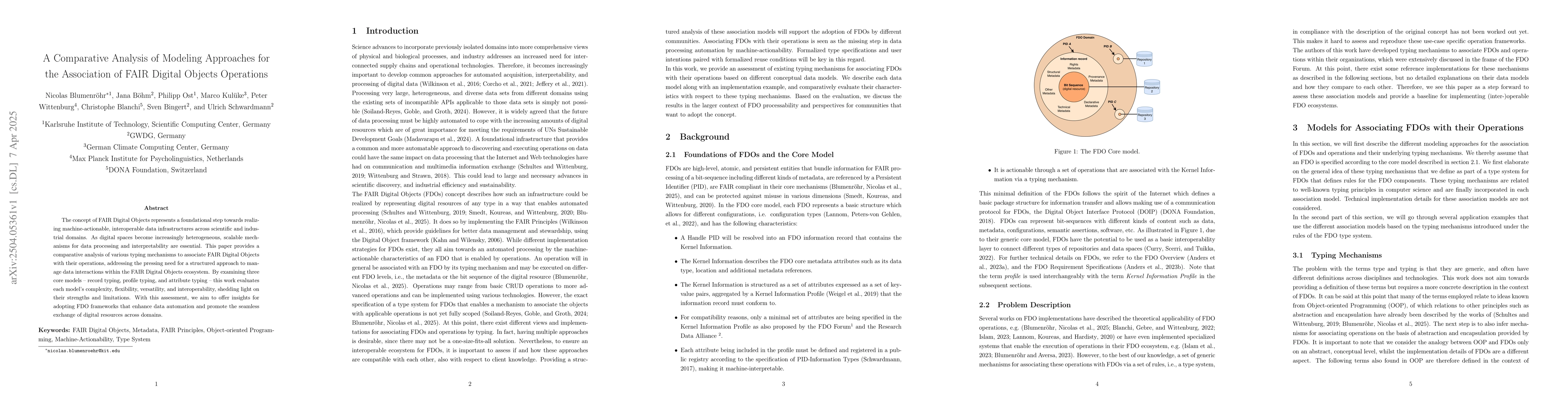 Thumbnail for A Comparative Analysis of Modeling Approaches for the Association of
  FAIR Digital Objects Operations