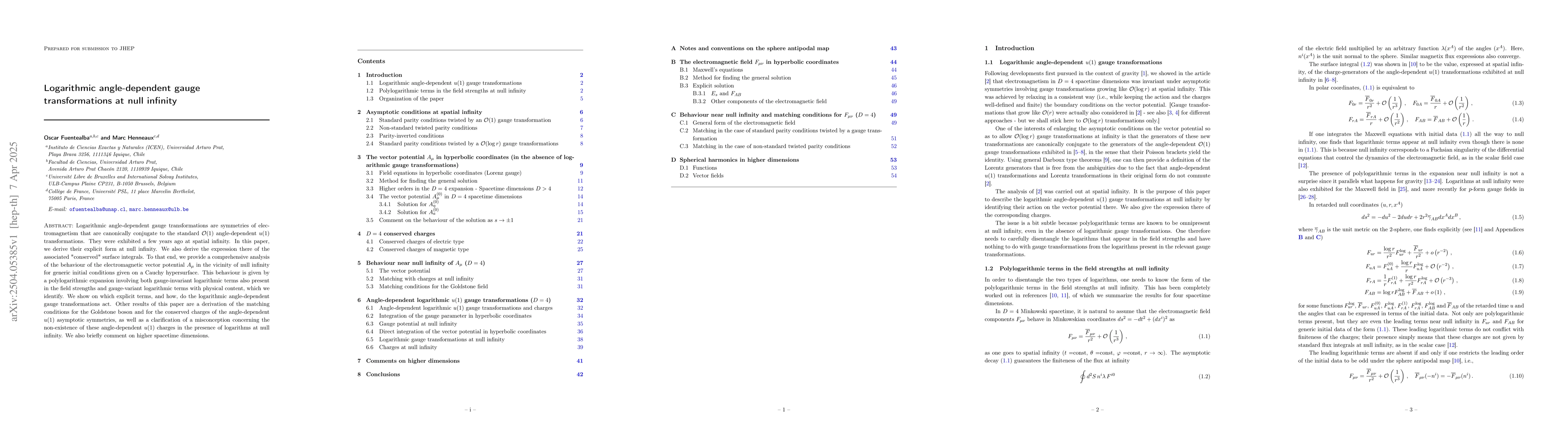 Thumbnail for Logarithmic angle-dependent gauge transformations at null infinity