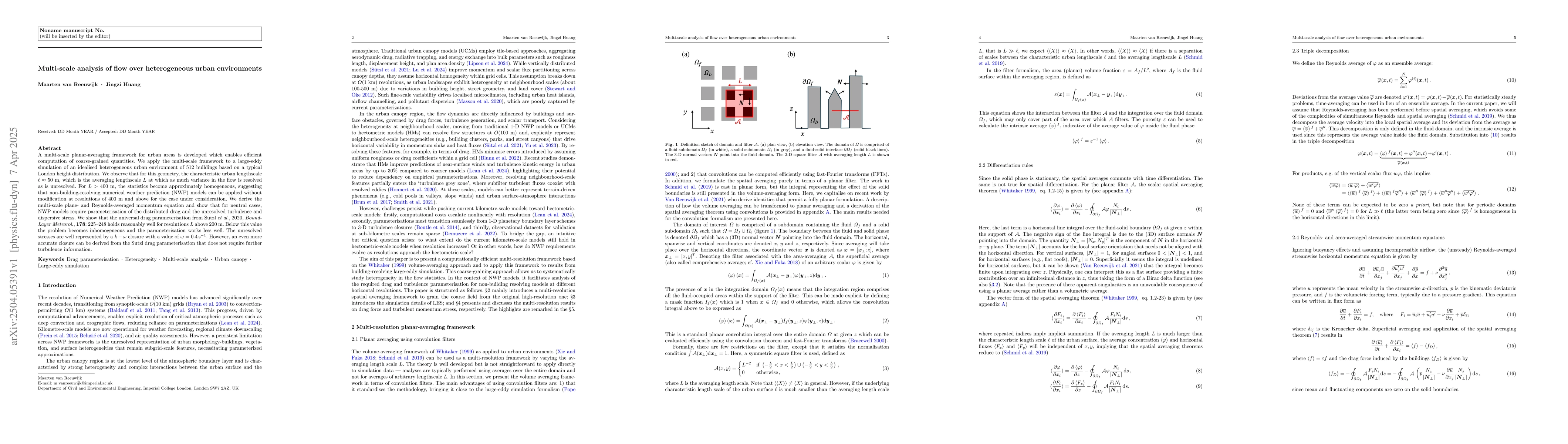 Thumbnail for Multi-scale analysis of flow over heterogeneous urban enviornments