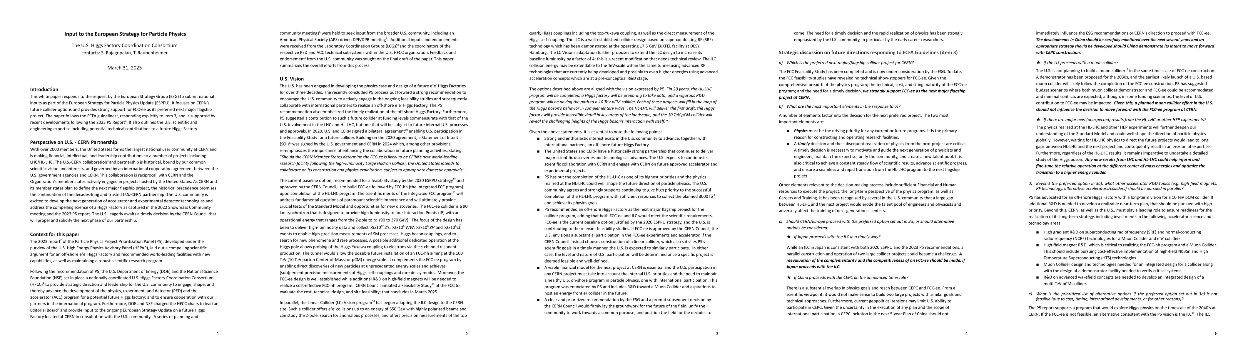Thumbnail for U.S. Higgs Factory Consortium Input to the 2025 update of the European
  Strategy for Particle Physics