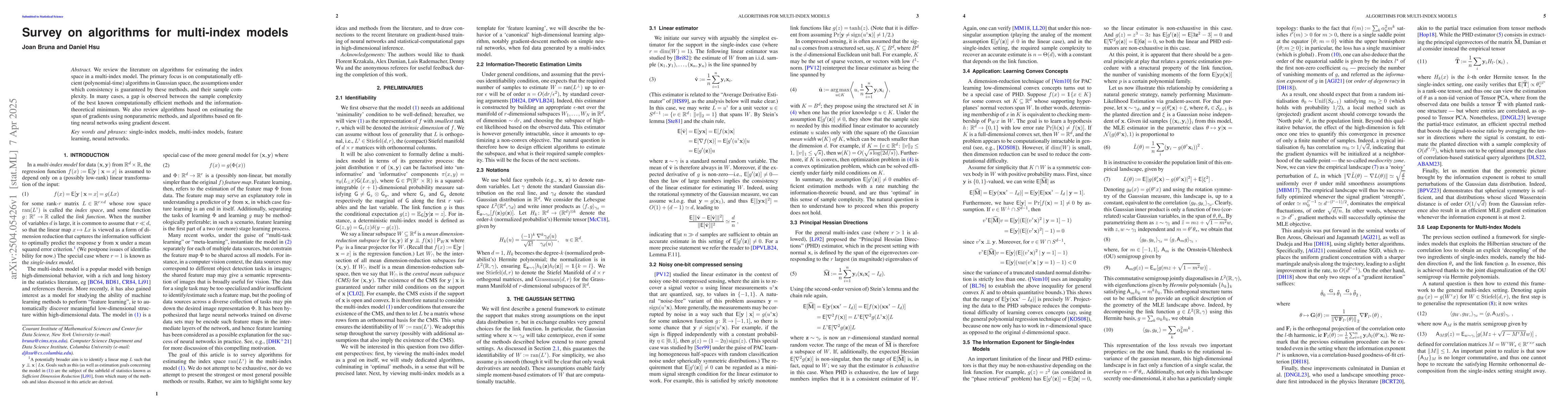 Thumbnail for Survey on Algorithms for multi-index models