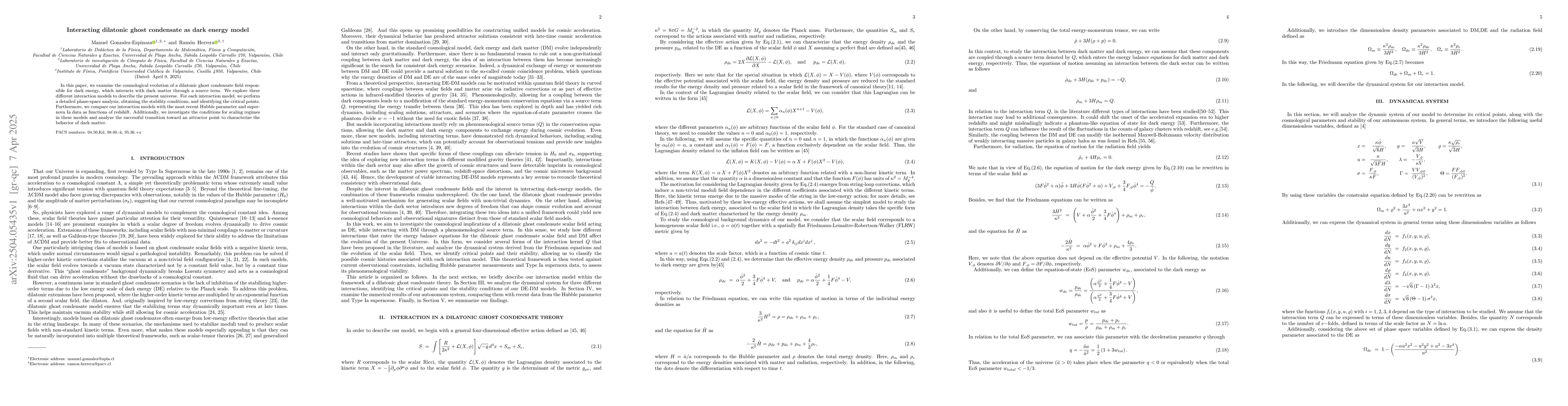 Thumbnail for Interacting dilatonic ghost condensate as dark energy model