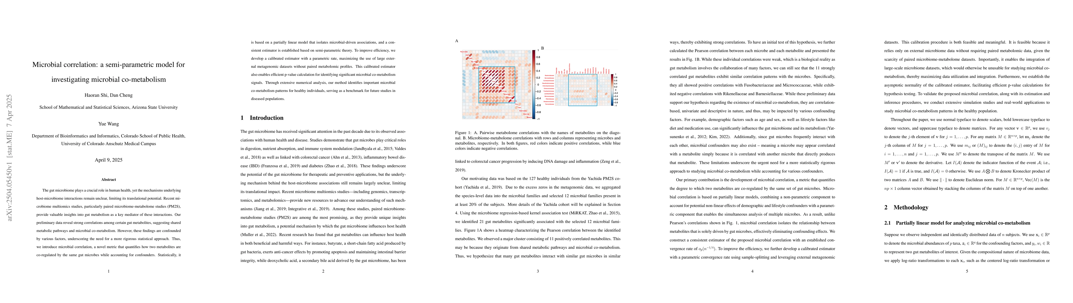 Thumbnail for Microbial correlation: a semi-parametric model for investigating
  microbial co-metabolism