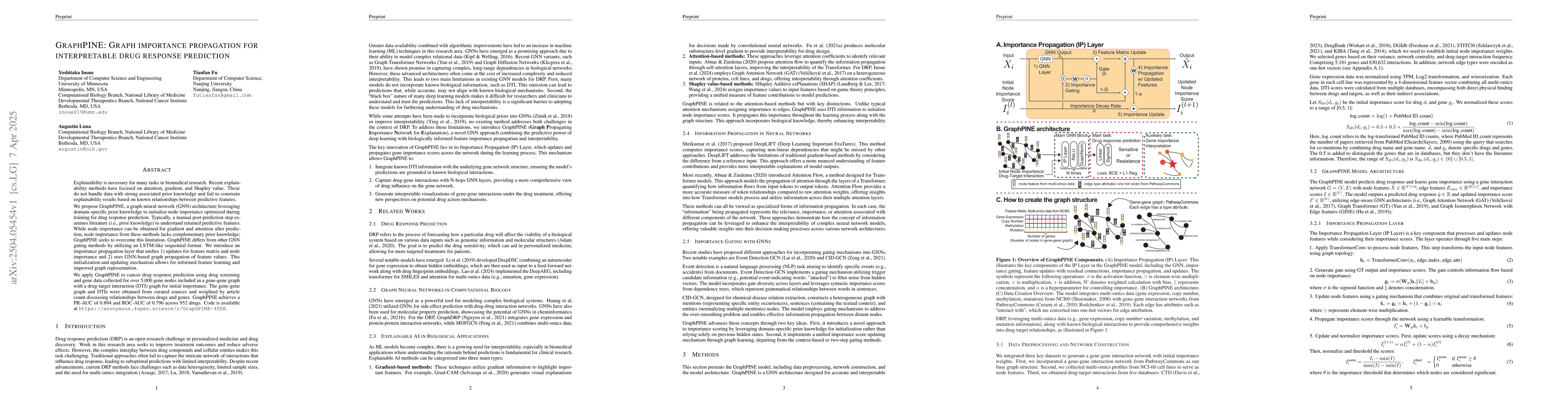 Thumbnail for GraphPINE: Graph Importance Propagation for Interpretable Drug Response
  Prediction