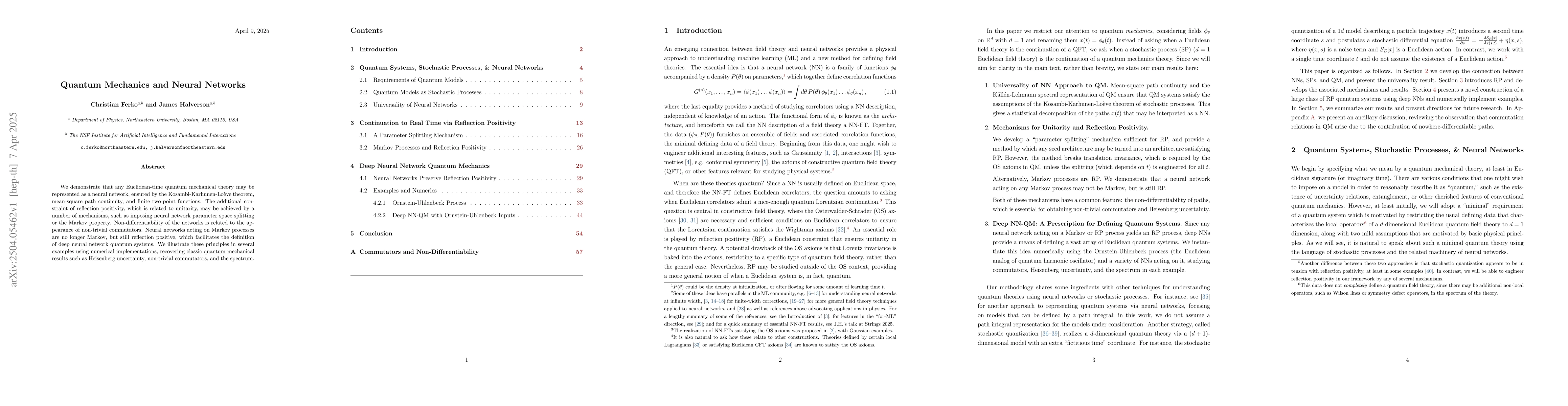 Thumbnail for Quantum Mechanics and Neural Networks