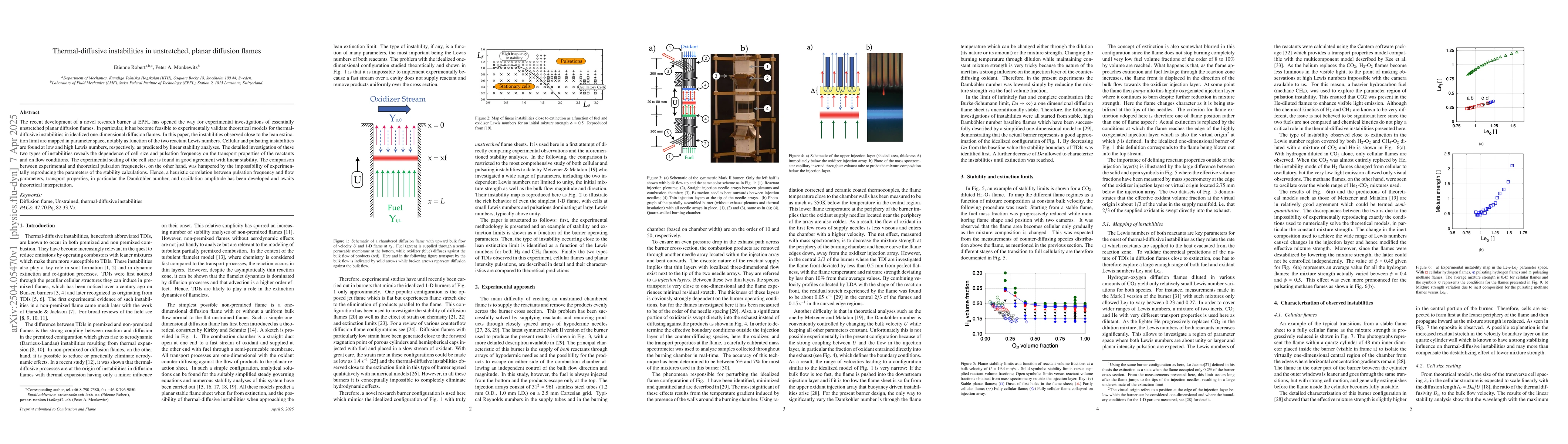 Thumbnail for Thermal-diffusive instabilities in unstretched, planar diffusion flames