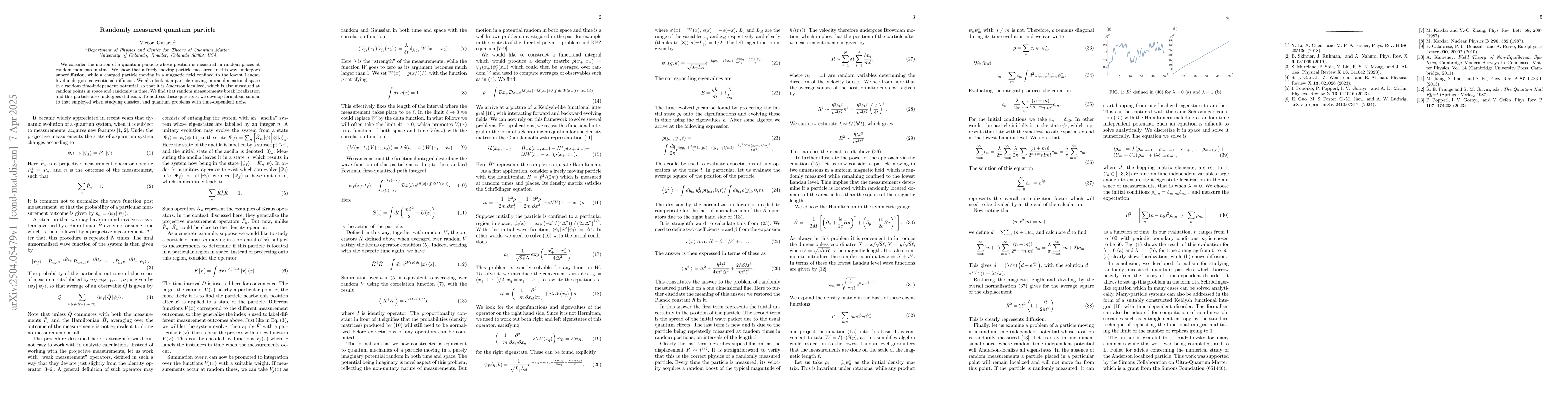 Thumbnail for Randomly measured quantum particle