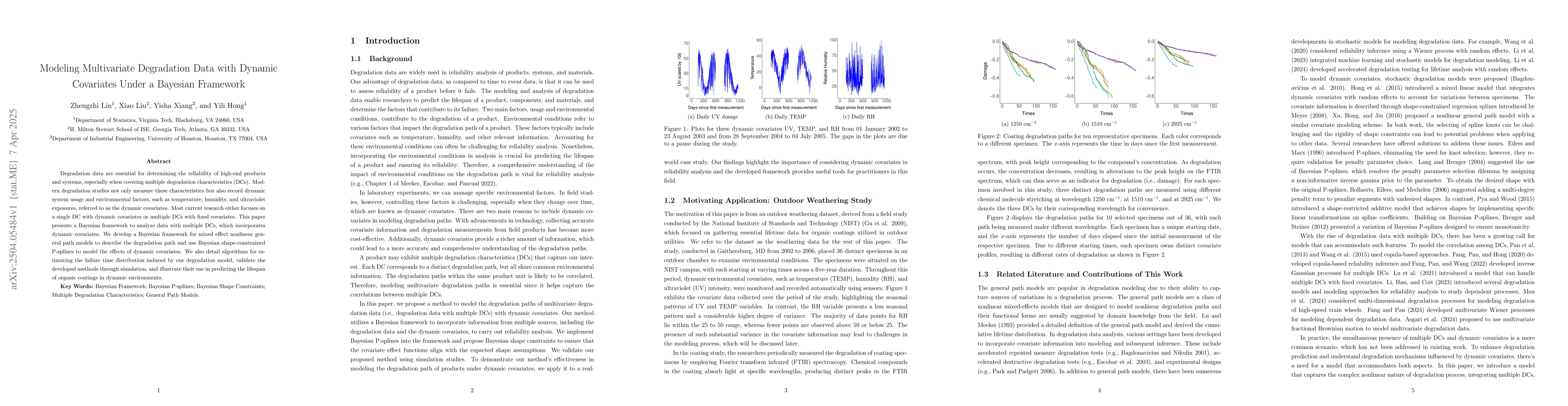 Thumbnail for Modeling Multivariate Degradation Data with Dynamic Covariates Under a
  Bayesian Framework