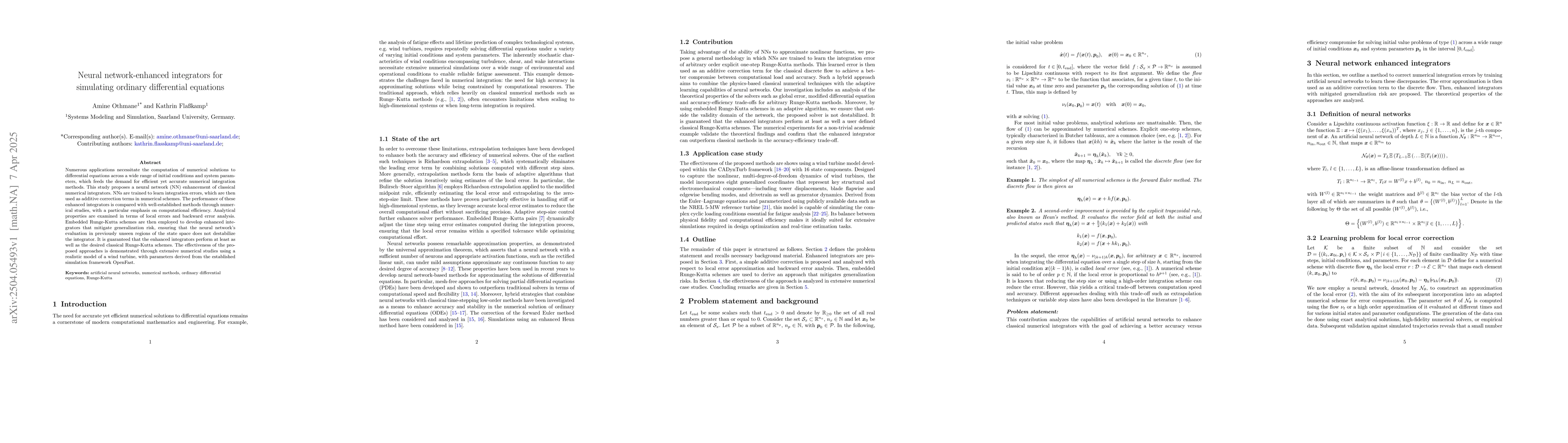 Thumbnail for Neural network-enhanced integrators for simulating ordinary differential
  equations