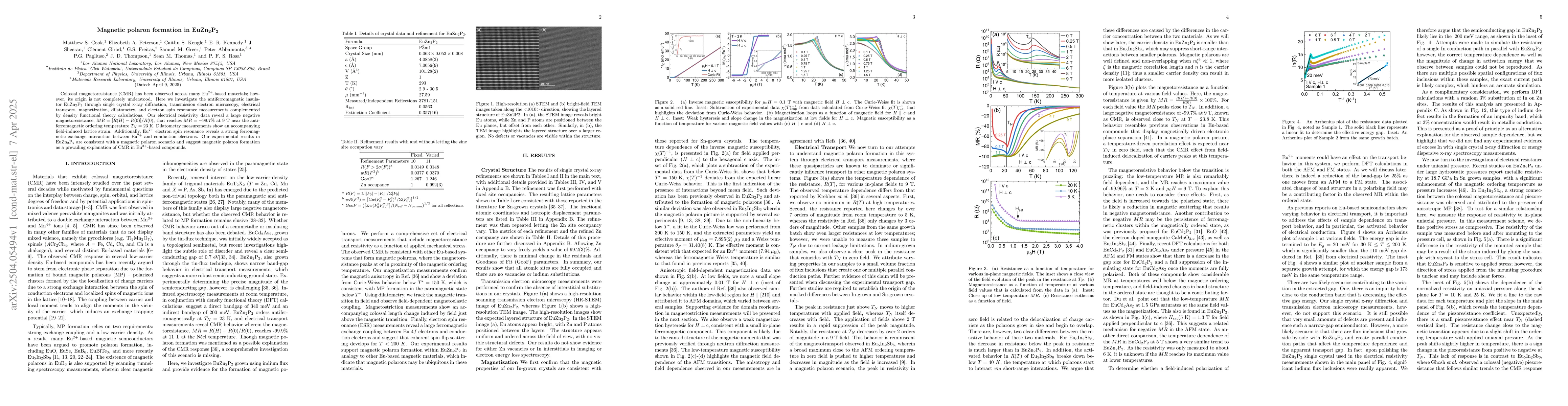 Thumbnail for Magnetic polaron formation in EuZn$_2$P$_2$