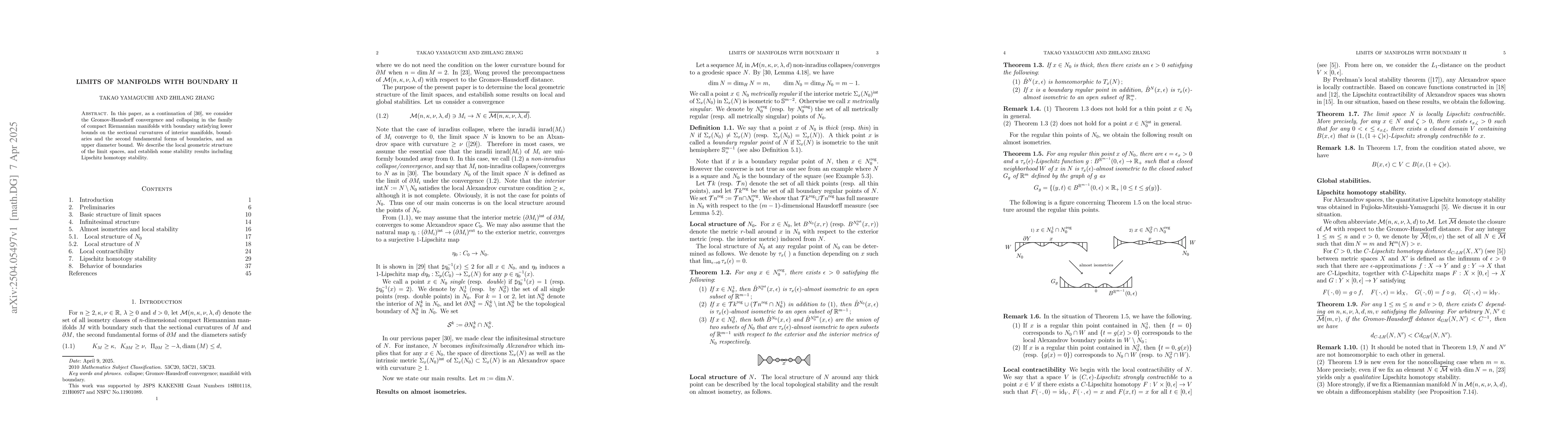 Thumbnail for Limits of manifolds with boundary II
