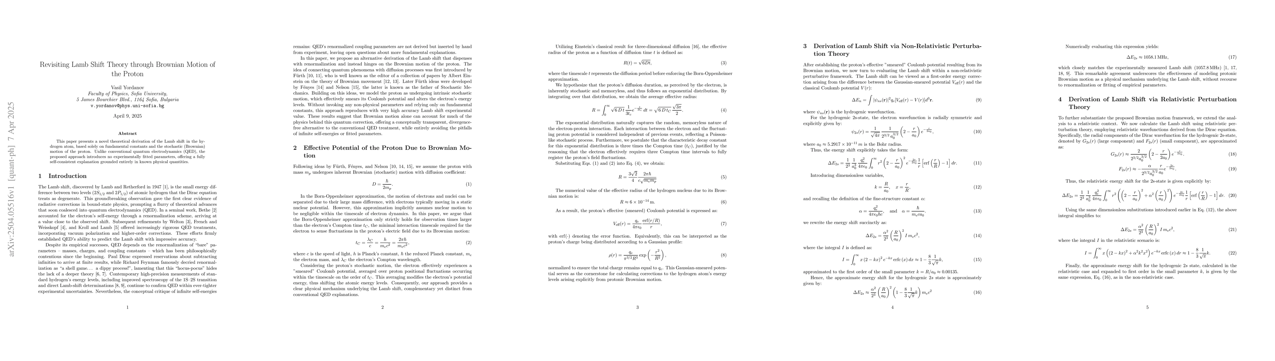 Thumbnail for Revisiting Lamb Shift Theory through Brownian Motion of the Proton