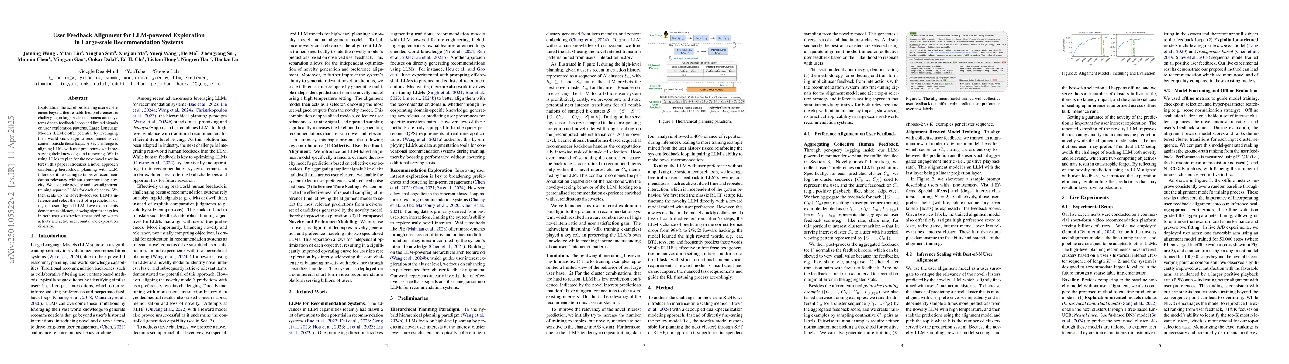 Thumbnail for User Feedback Alignment for LLM-powered Exploration in Large-scale
  Recommendation Systems