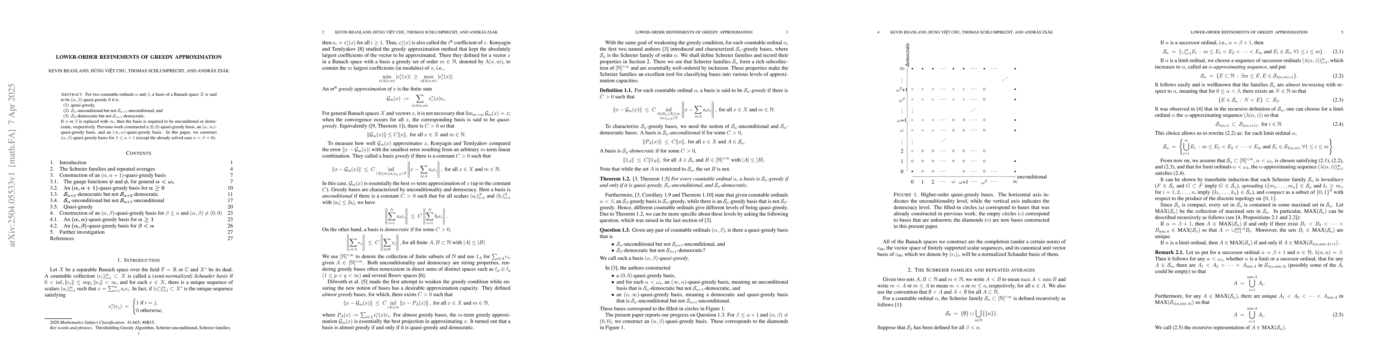 Thumbnail for Lower-Order Refinements of Greedy Approximation