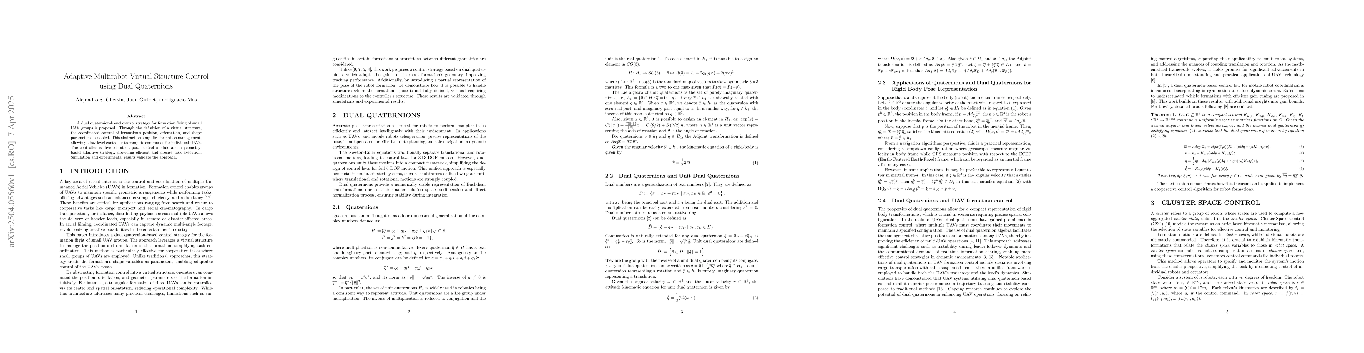 Thumbnail for Adaptive Multirobot Virtual Structure Control using Dual Quaternions