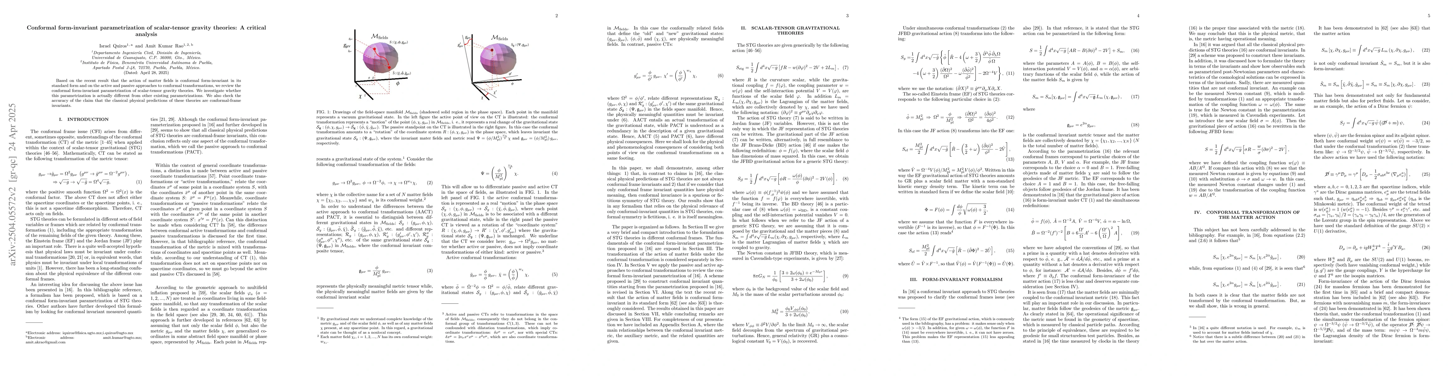 Thumbnail for Conformal form-invariant parametrization of scalar-tensor gravity
  theories: A critical analysis