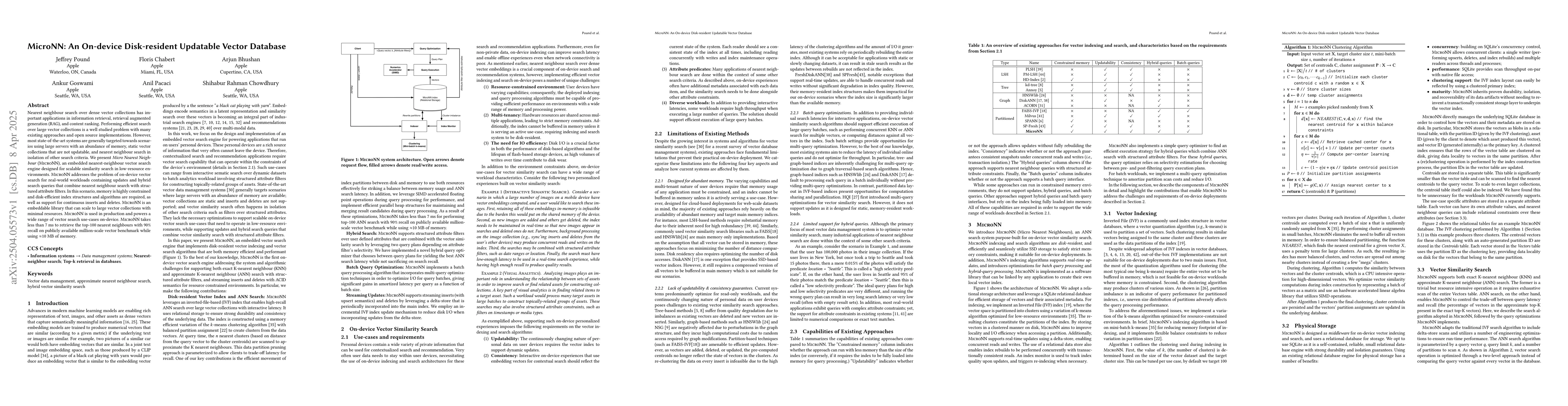 Thumbnail for MicroNN: An On-device Disk-resident Updatable Vector Database