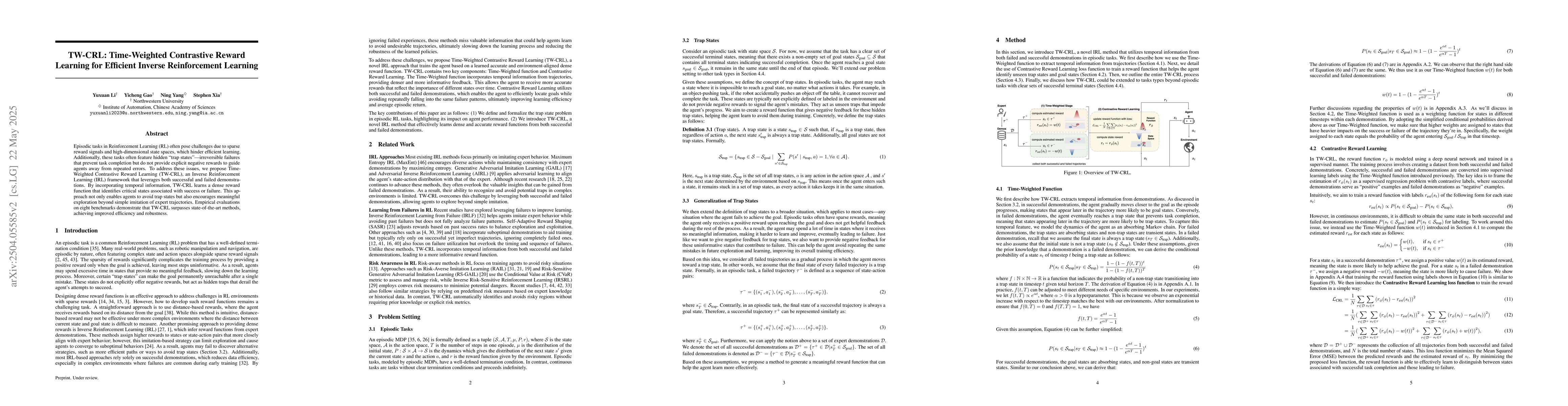 Thumbnail for TW-CRL: Time-Weighted Contrastive Reward Learning for Efficient Inverse
  Reinforcement Learning