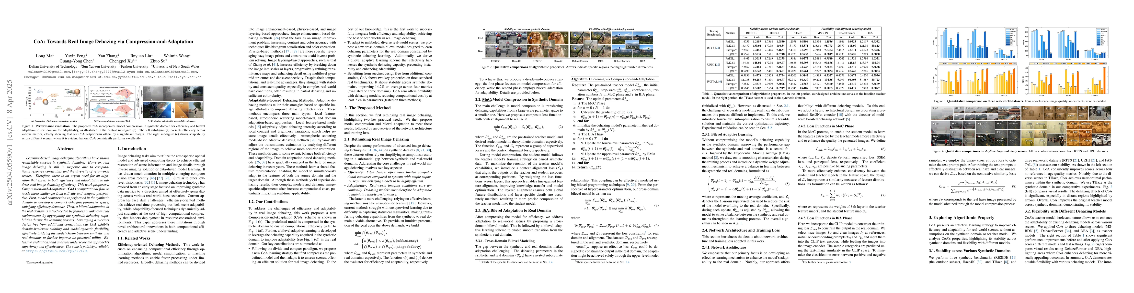 Thumbnail for CoA: Towards Real Image Dehazing via Compression-and-Adaptation