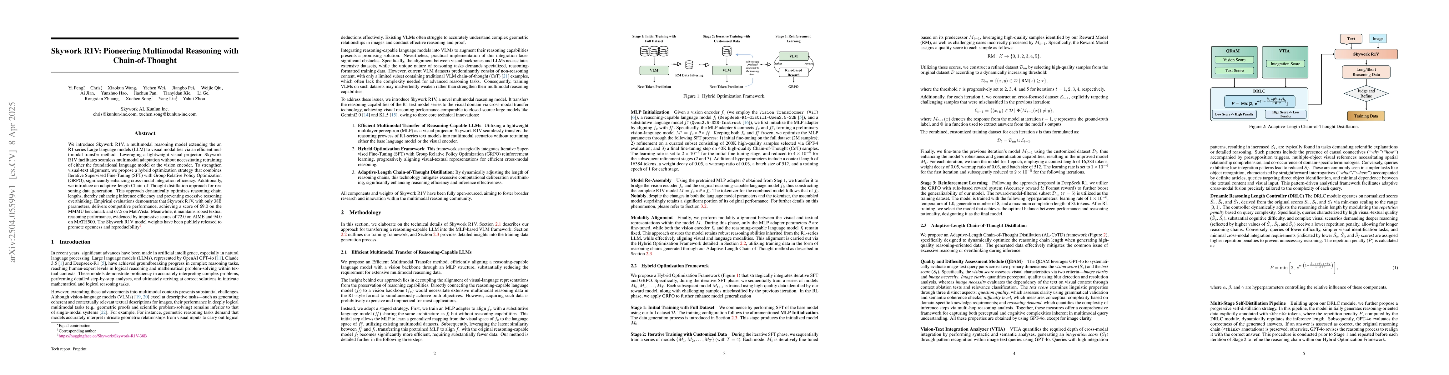 Thumbnail for Skywork R1V: Pioneering Multimodal Reasoning with Chain-of-Thought