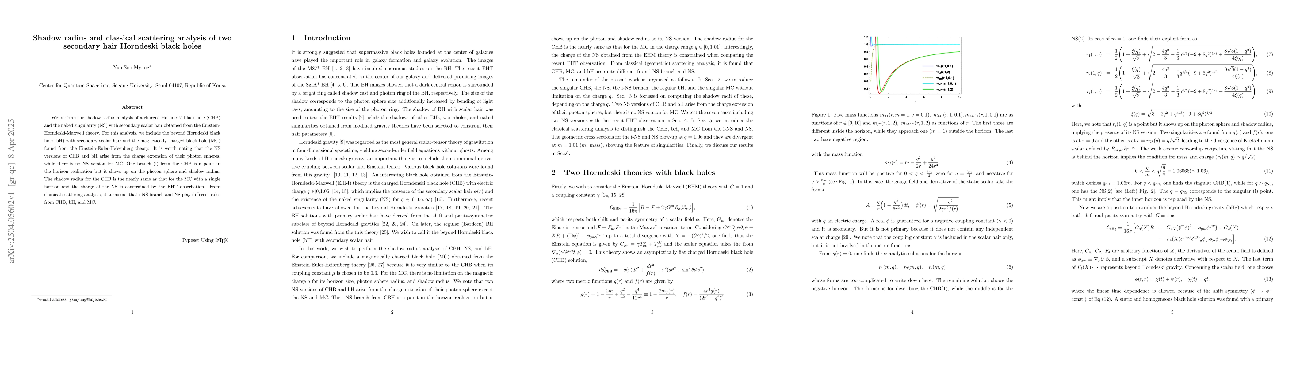 Thumbnail for Shadow radius and classical scattering analysis of two secondary hair
  Horndeski black holes