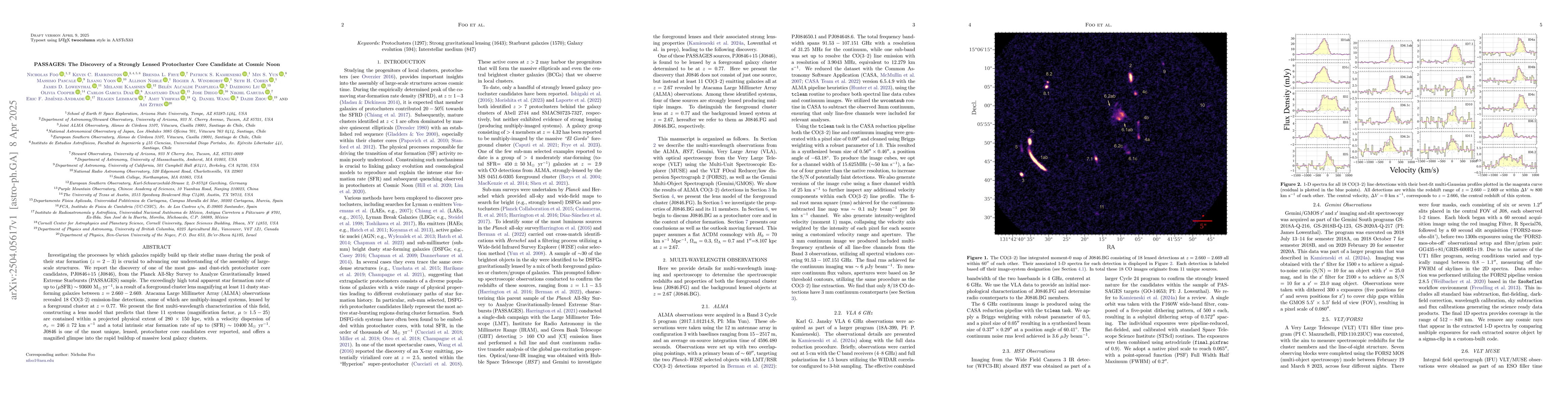 Thumbnail for PASSAGES: The Discovery of a Strongly Lensed Protocluster Core Candidate
  at Cosmic Noon