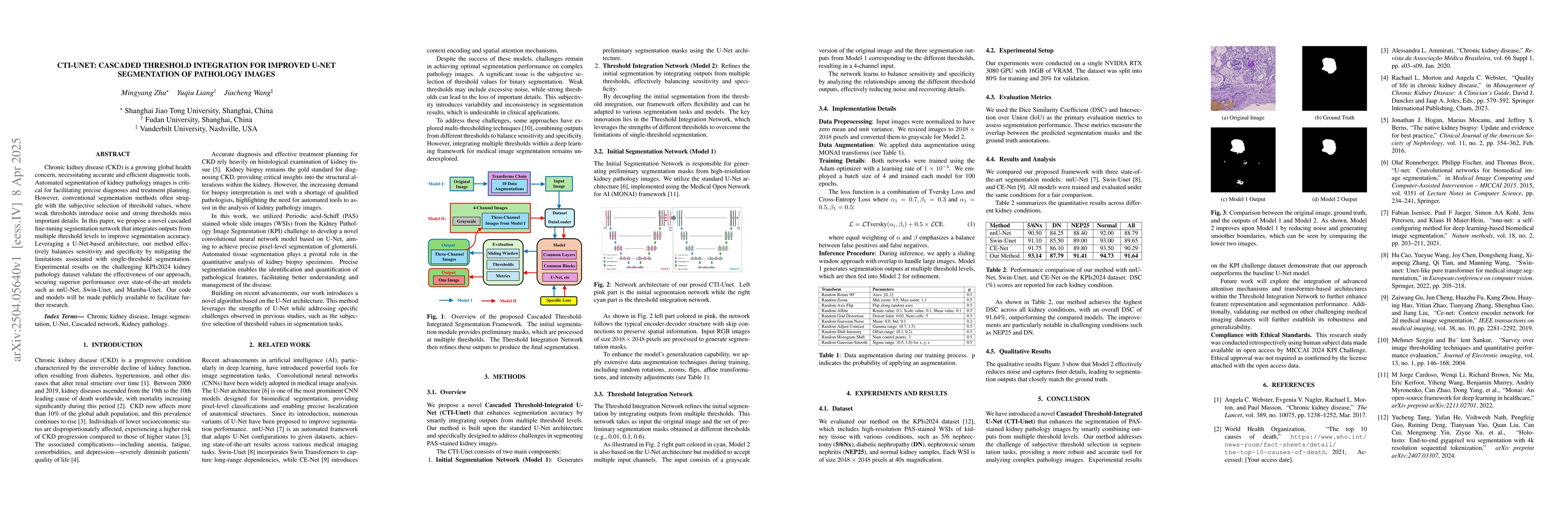 Thumbnail for CTI-Unet: Cascaded Threshold Integration for Improved U-Net Segmentation
  of Pathology Images