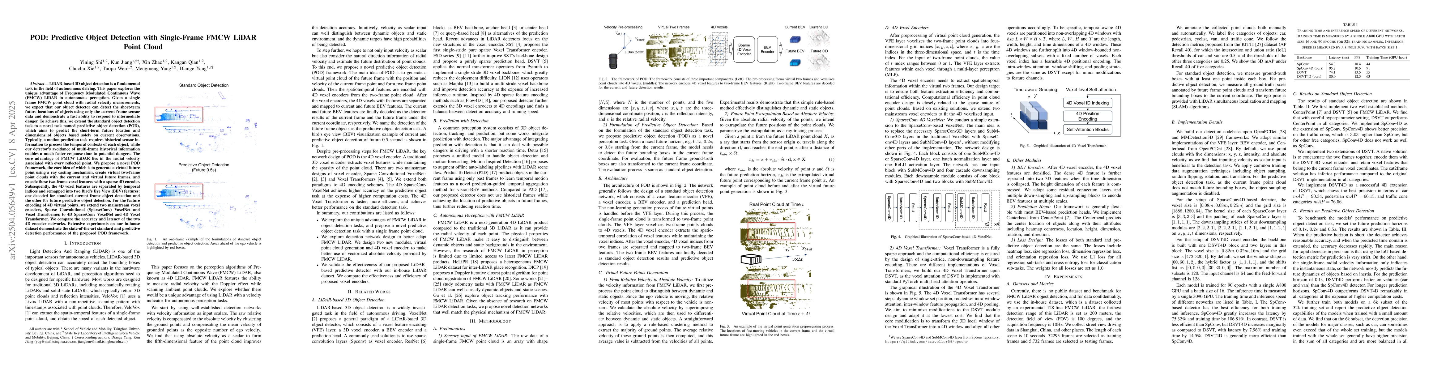 Thumbnail for POD: Predictive Object Detection with Single-Frame FMCW LiDAR Point
  Cloud