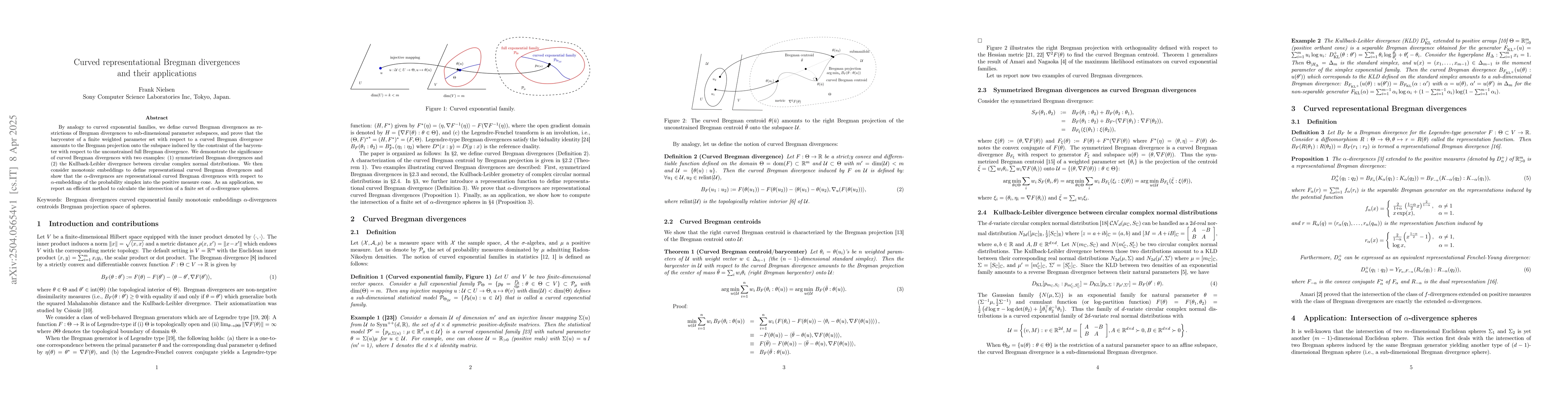 Thumbnail for Curved representational Bregman divergences and their applications