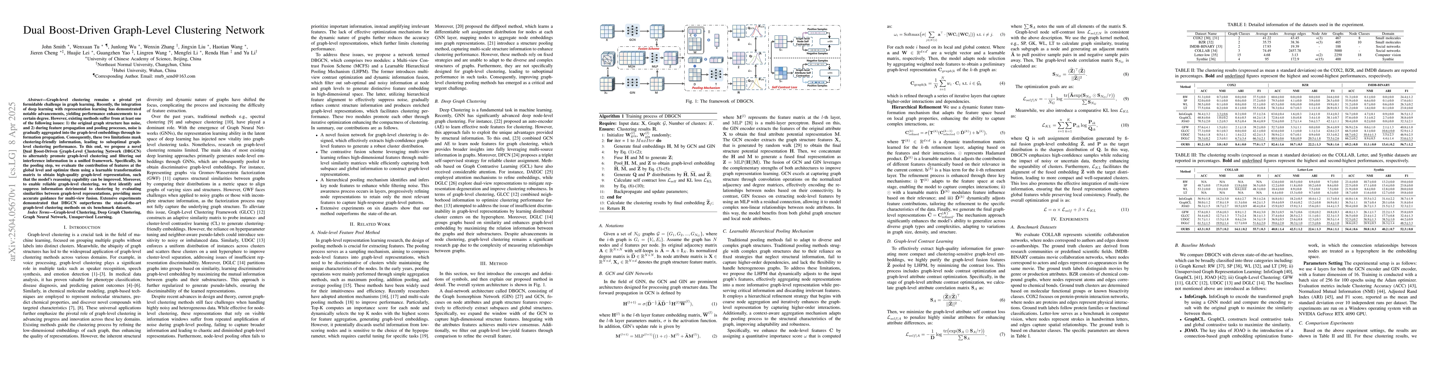 Thumbnail for Dual Boost-Driven Graph-Level Clustering Network