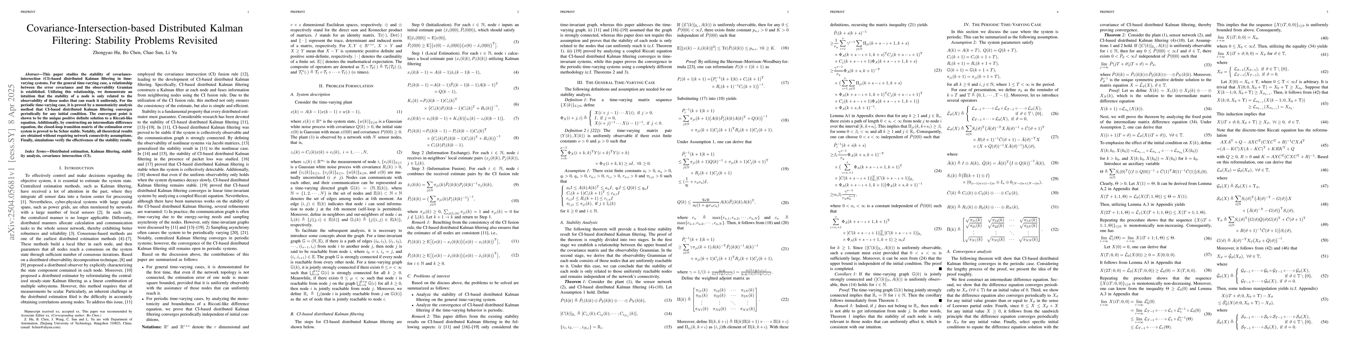 Thumbnail for Covariance-Intersection-based Distributed Kalman Filtering: Stability
  Problems Revisited