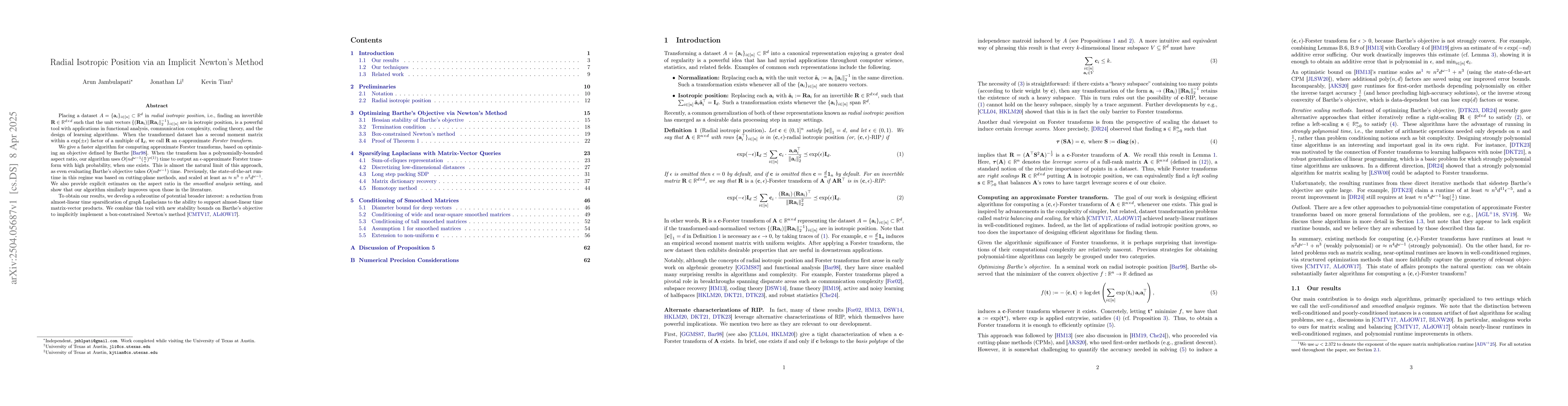 Thumbnail for Radial Isotropic Position via an Implicit Newton's Method