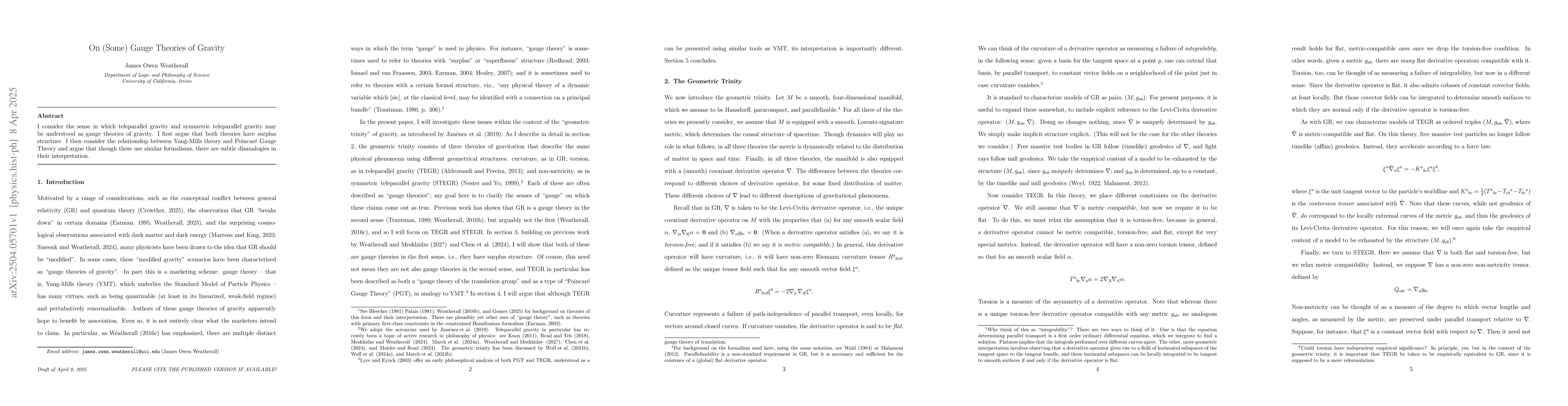 Thumbnail for On (Some) Gauge Theories of Gravity